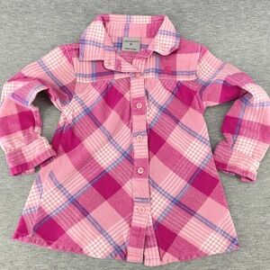 Carhartt Plaid Flannel Shirt Long Sleeve Pink Purple Toddler 2T‎ Granolagirl